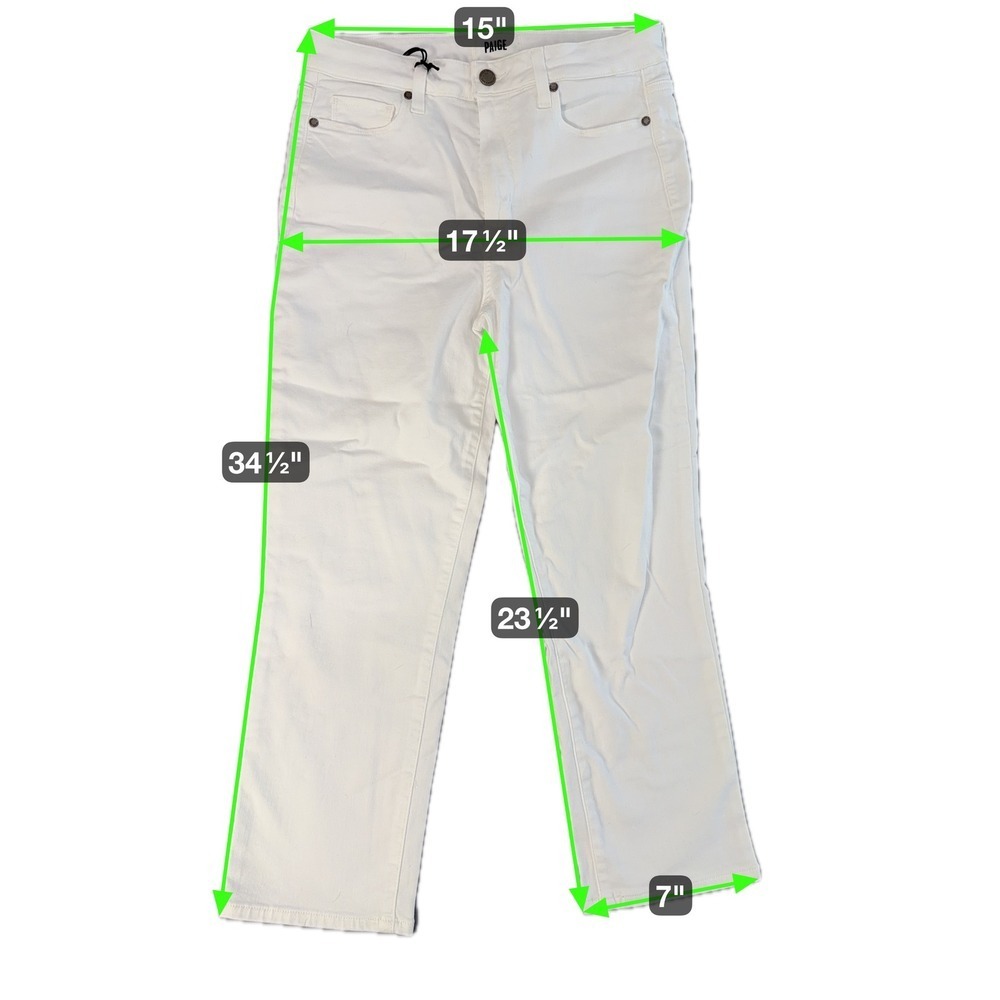 PAIGE Jacqueline Crop Optic White Jeans Size 30 New‎ Womens Denim Pants - Picture 3 of 9